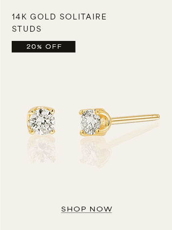 14K Gold Solitaire Studs
