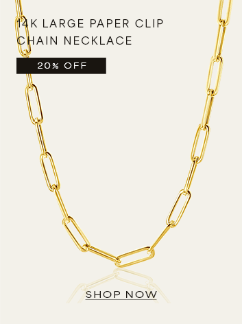 14K Large Paper Clip Chain Necklace