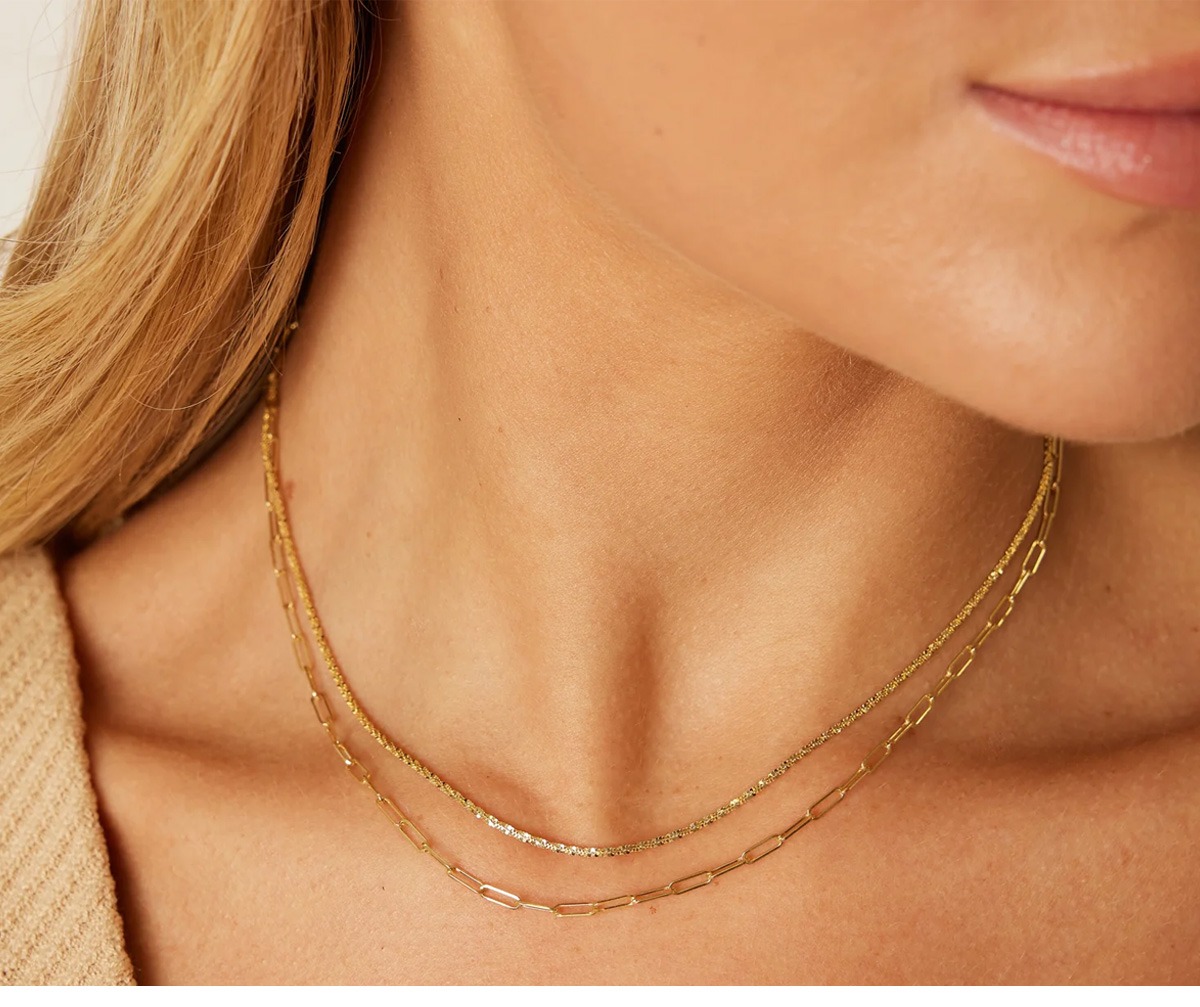 Dainty Paper Clip Chain Necklace