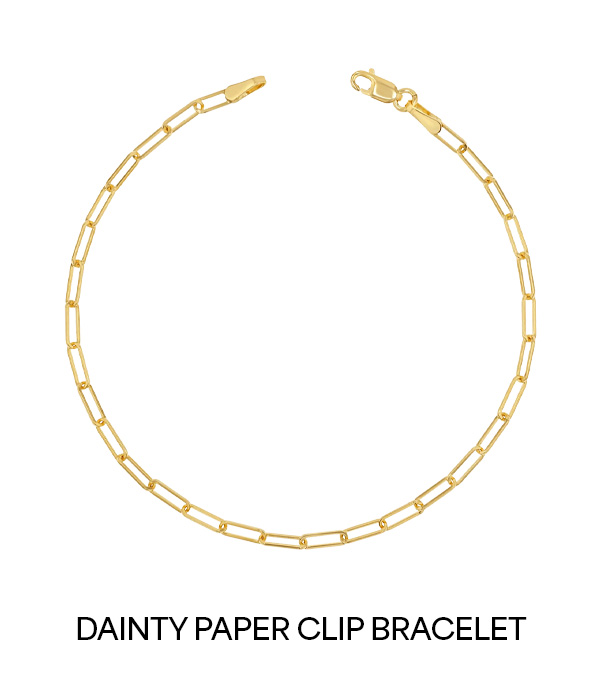 Dainty Paper Clip Bracelet