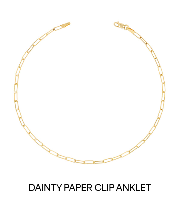 Dainty Paper Clip Anklet