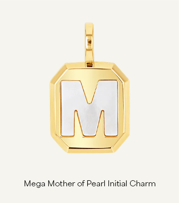 Mega Mother of Pearl Initial Charm