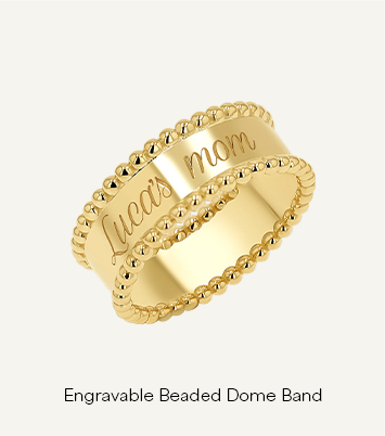 Engravable Beaded Dome Band