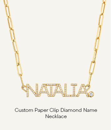 Custom Paper Clip Diamond Name Necklace