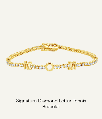 Signature Diamond Letter Tennis Bracelet