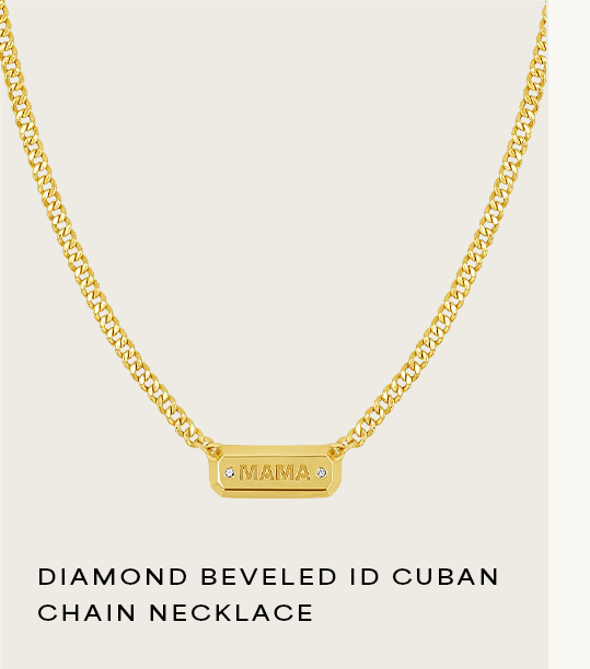 Diamond Beveled ID Cuban Chain Necklace