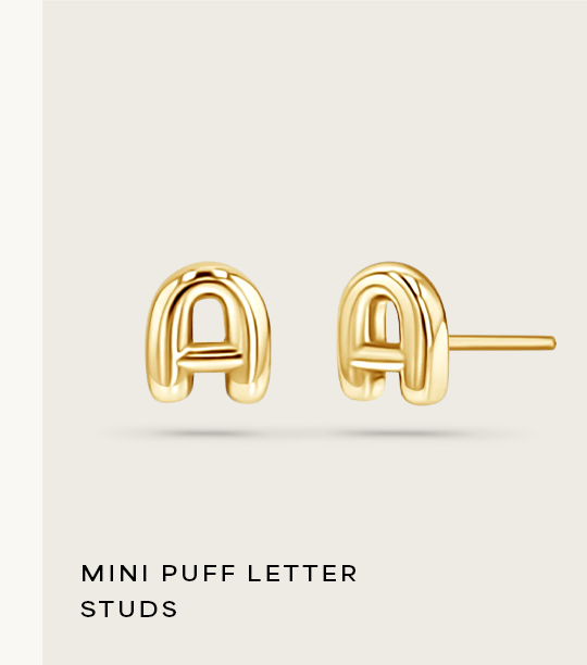 Mini Puff Letter Studs
