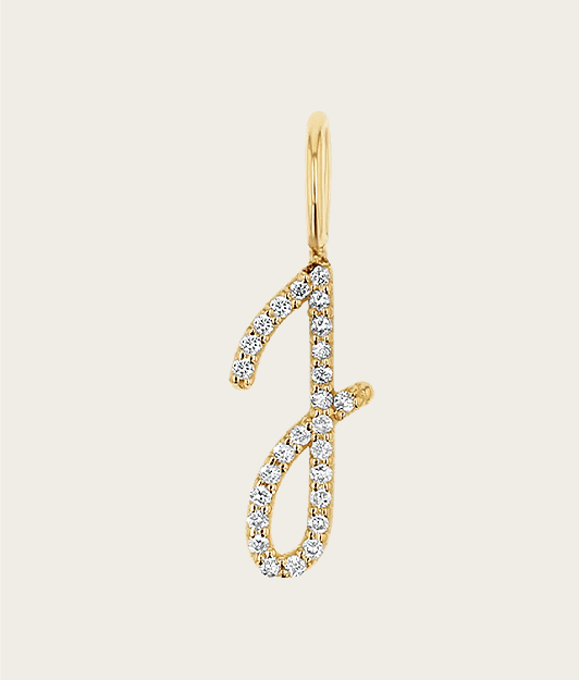 Diamond Script Letter Charm