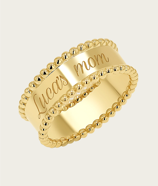 Engravable Beaded Dome Band