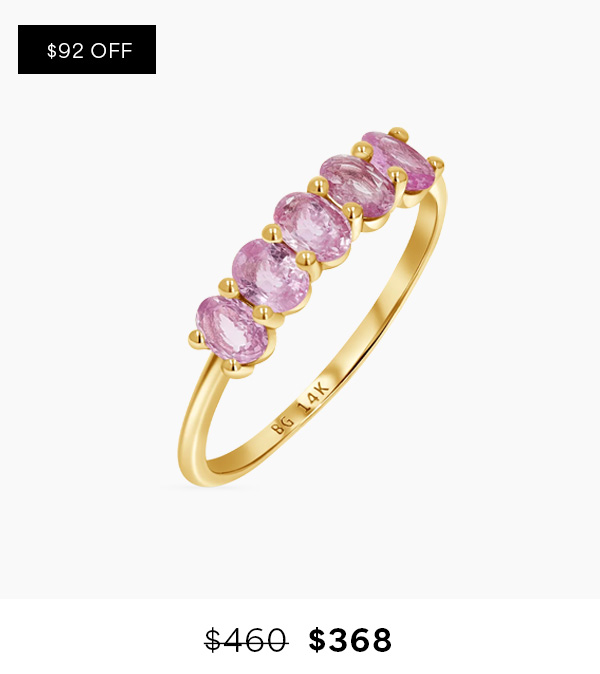 Oval Pink Sapphire Five-Stone Ring