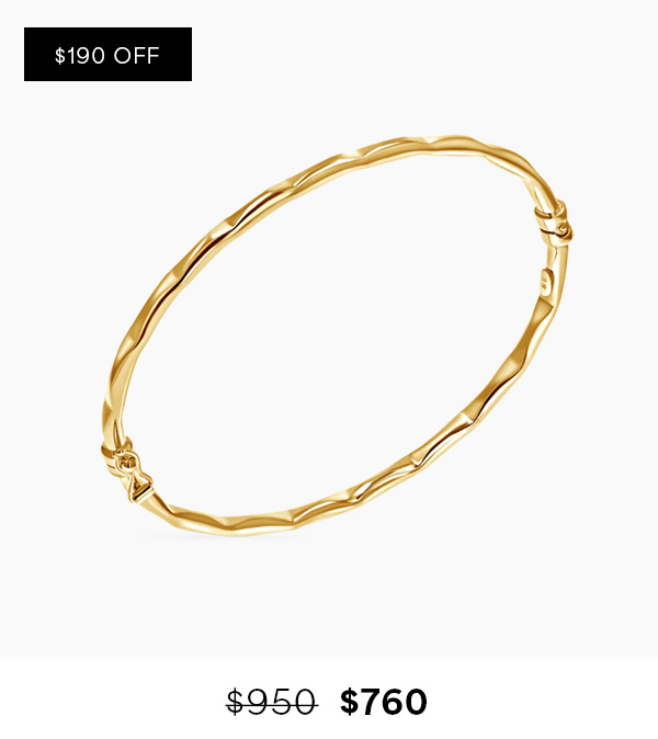 Ripple Cut Gold Bangle