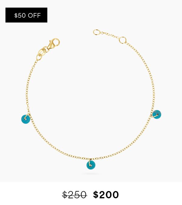 Turquoise Bead Charm Bracelet