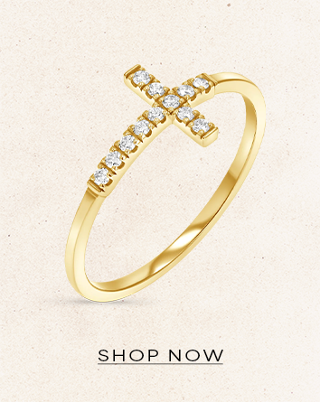 Grace Pave Diamond Cross Ring