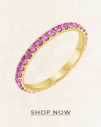 Pink Sapphire U Pave Band