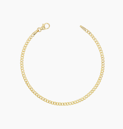 14K Dainty Cuban Link Chain Bracelet