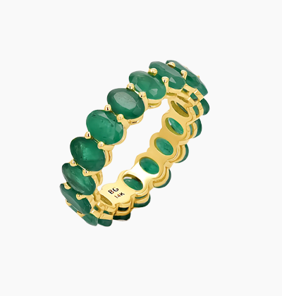 Genuine Emerald Oval Eternity Band