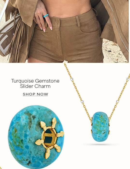 Turquoise Gemstone Slider Charm