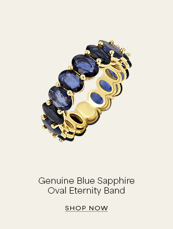 Genuine Blue Sapphire Oval Eternity Band