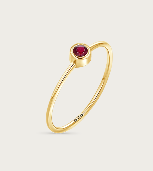 Solitaire Bezel Ruby Ring