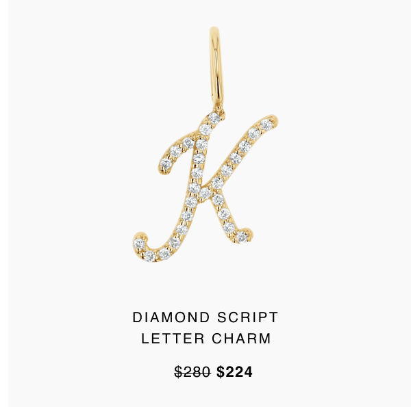 Diamond Script Letter Charm