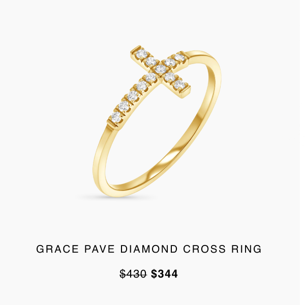 Grace Pave Diamond Cross Ring