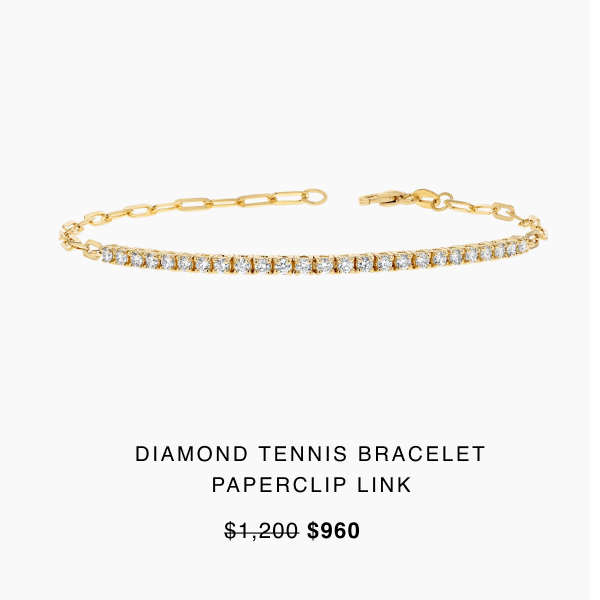 Diamond Tennis Bracelet Paperclip Link