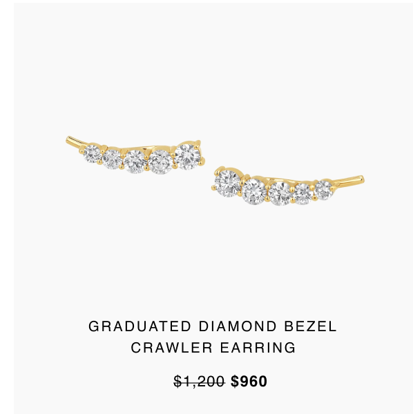 Graduated Diamond Bezel Crawler Earring