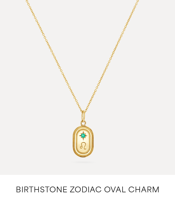 Birthstone Zodiac Oval Charm