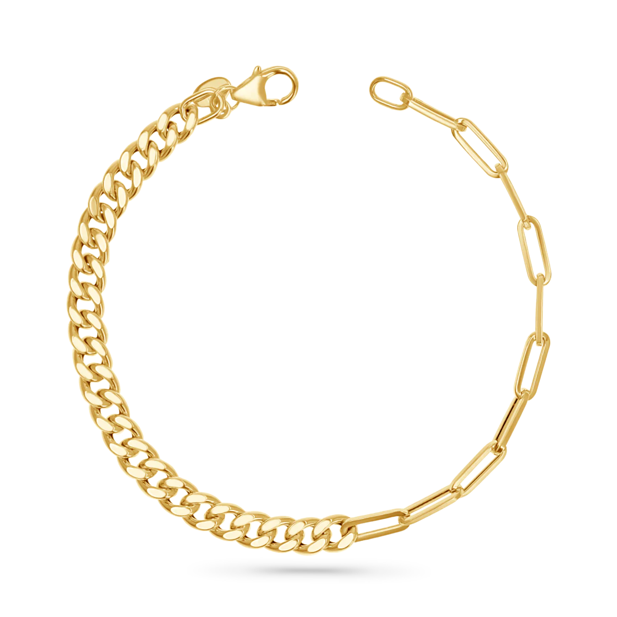 Image of Split Curb Paper Clip Chain Bracelet