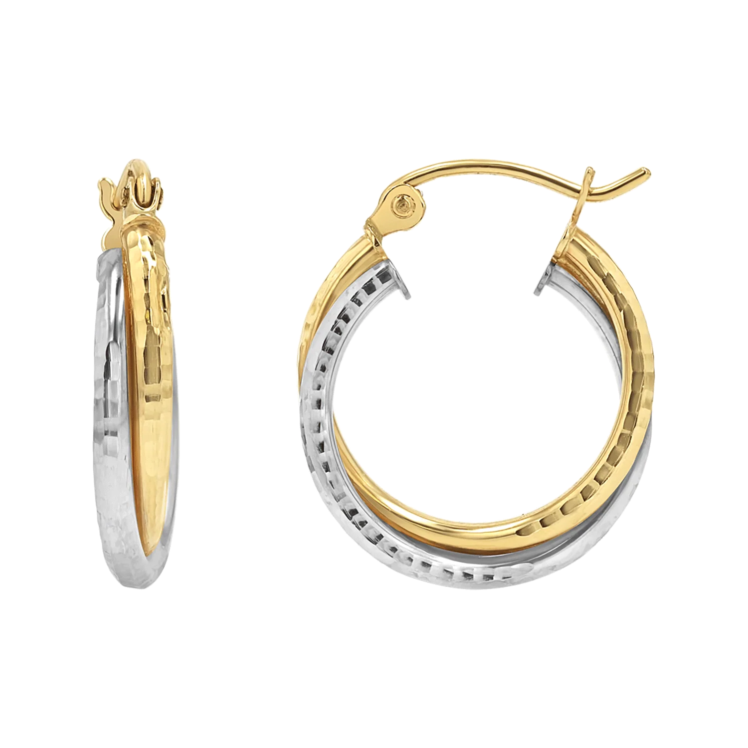 Image of Two Tone Double Hoop Earrings