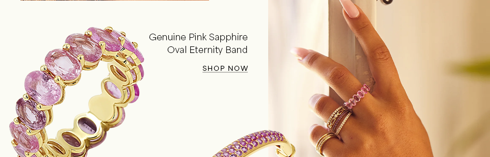 Genuine Pink Sapphire Oval Eternity Band