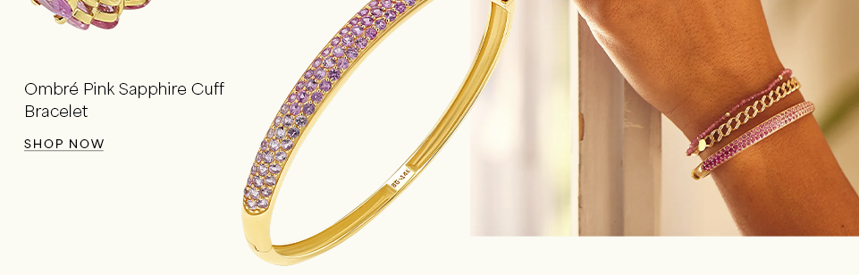 Ombré Pink Sapphire Cuff Bracelet