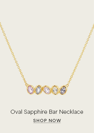 Oval Sapphire Bar Necklace