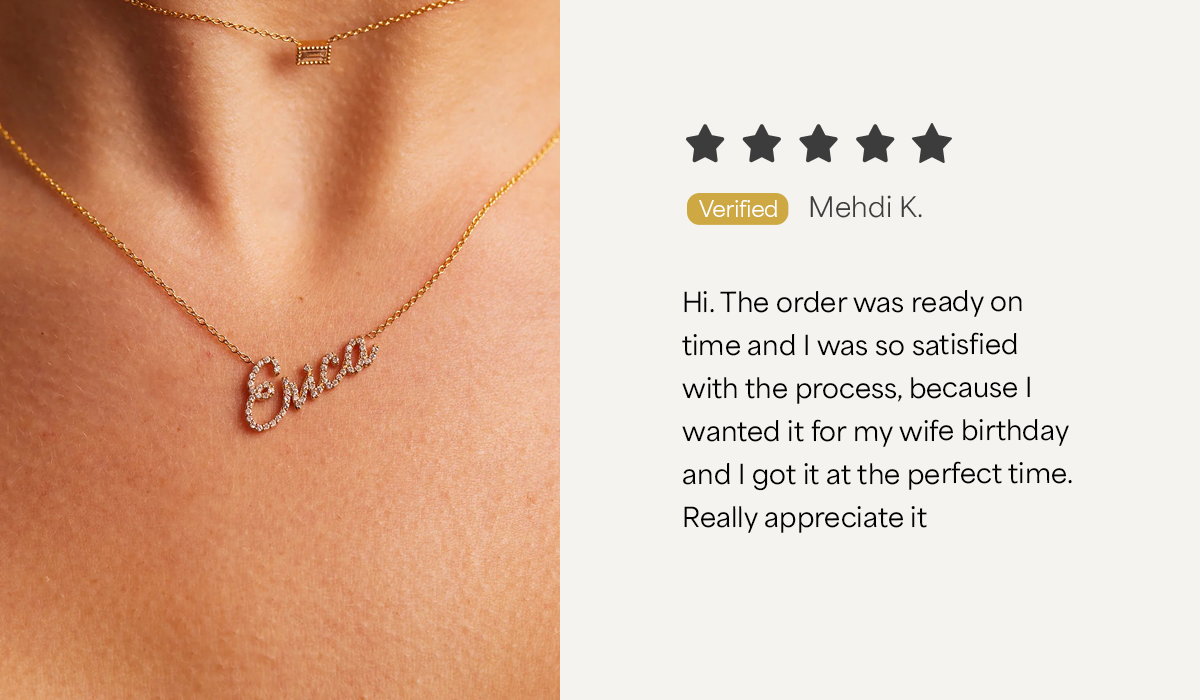Diamond Custom Script Name Necklace