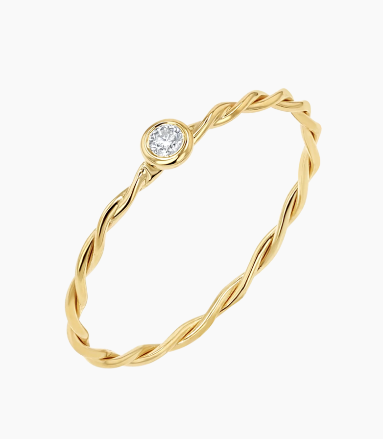 Diamond Bezel Twist Ring