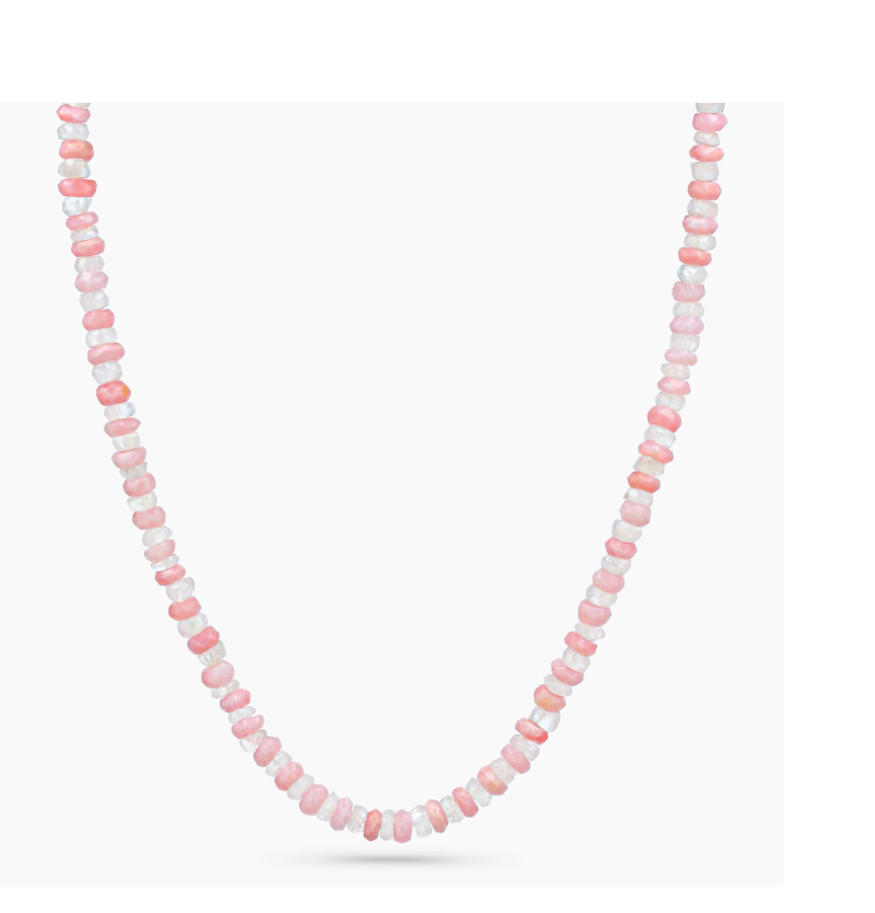 Rose Quartz and Moonstone Beaded Necklace