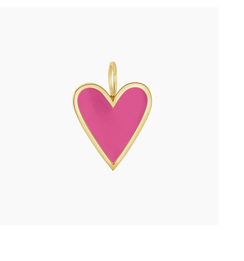Enamel Elongated Heart Charm