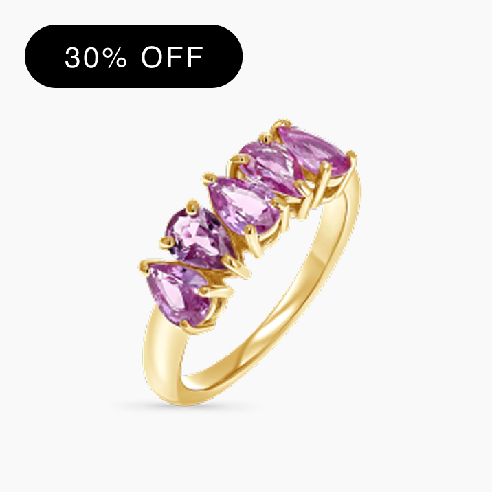 Pear Shape Pink Sapphire Half Eternity