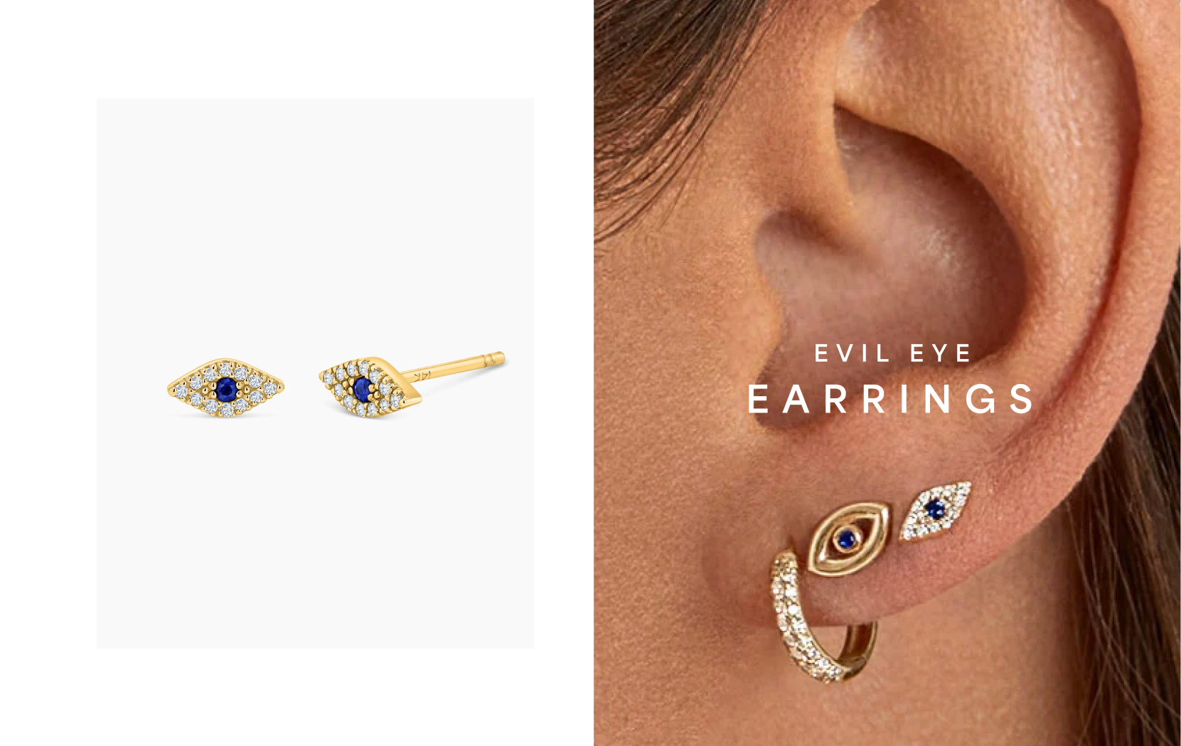 Pave Diamond Evil Eye Earrings