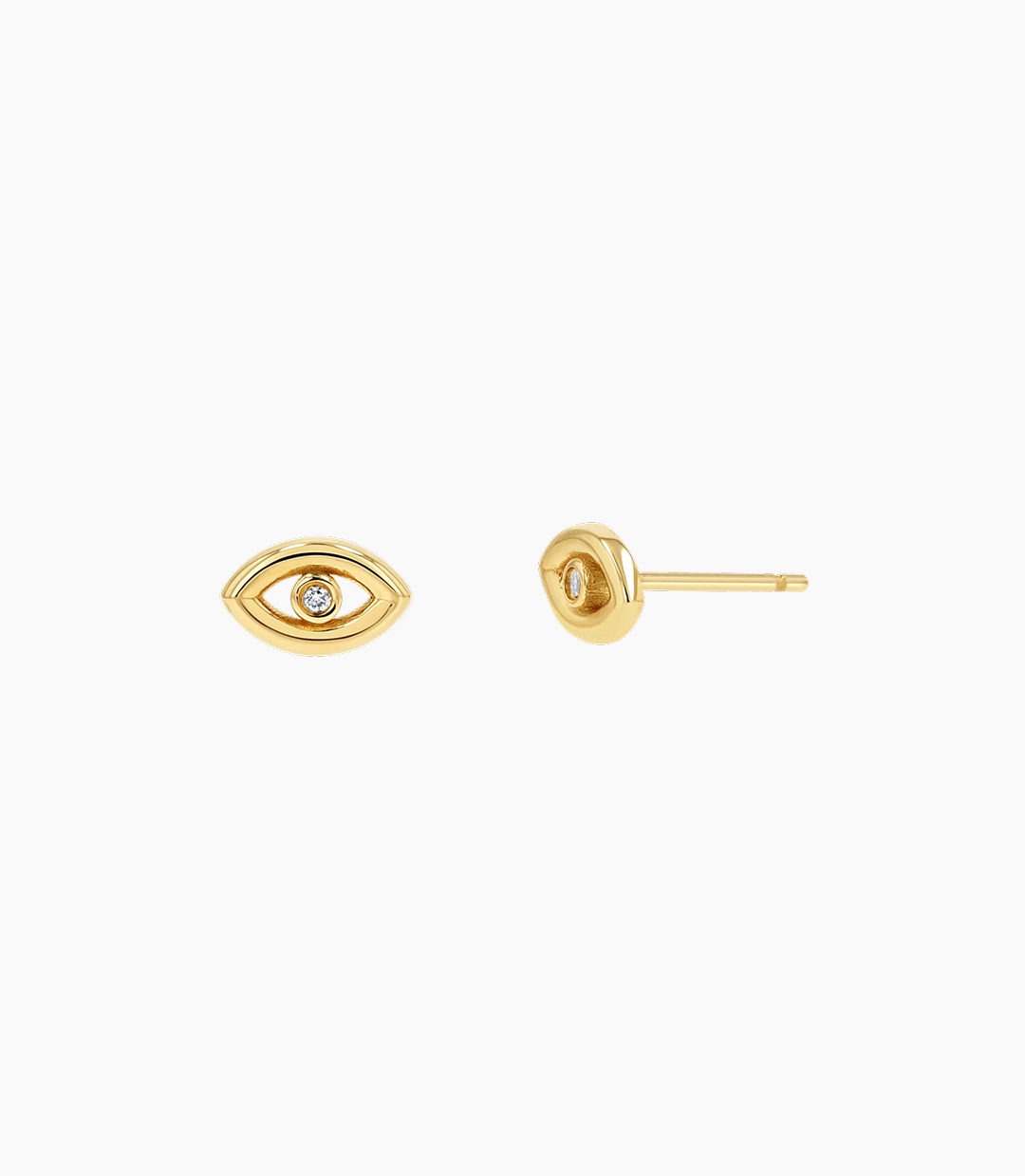 Bezel Set Evil Eye Stud Earrings