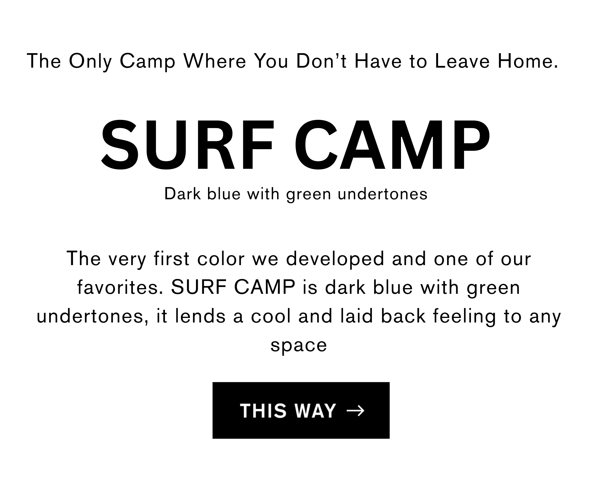 SURF CAMP, dark blue with green undertones
