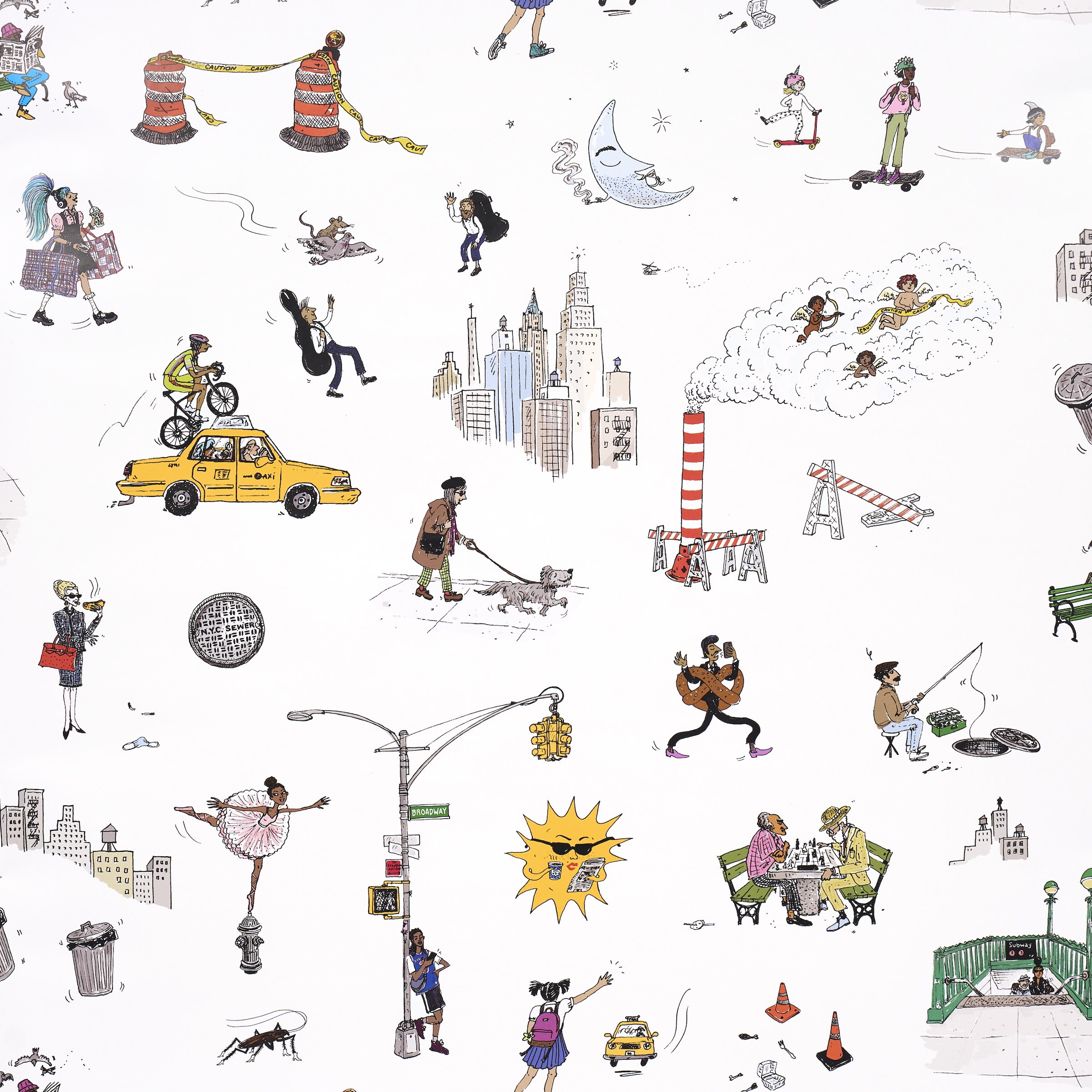 Street Scenes Peel & Stick wallpaper from The New Yorker collection