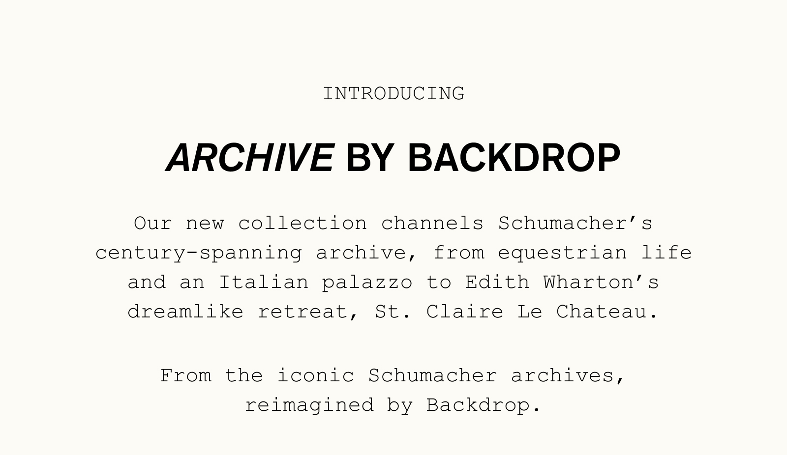ARCHIVE by BACKDROP, a new wallpaper collection that channels Schumacher's century-spanning archive