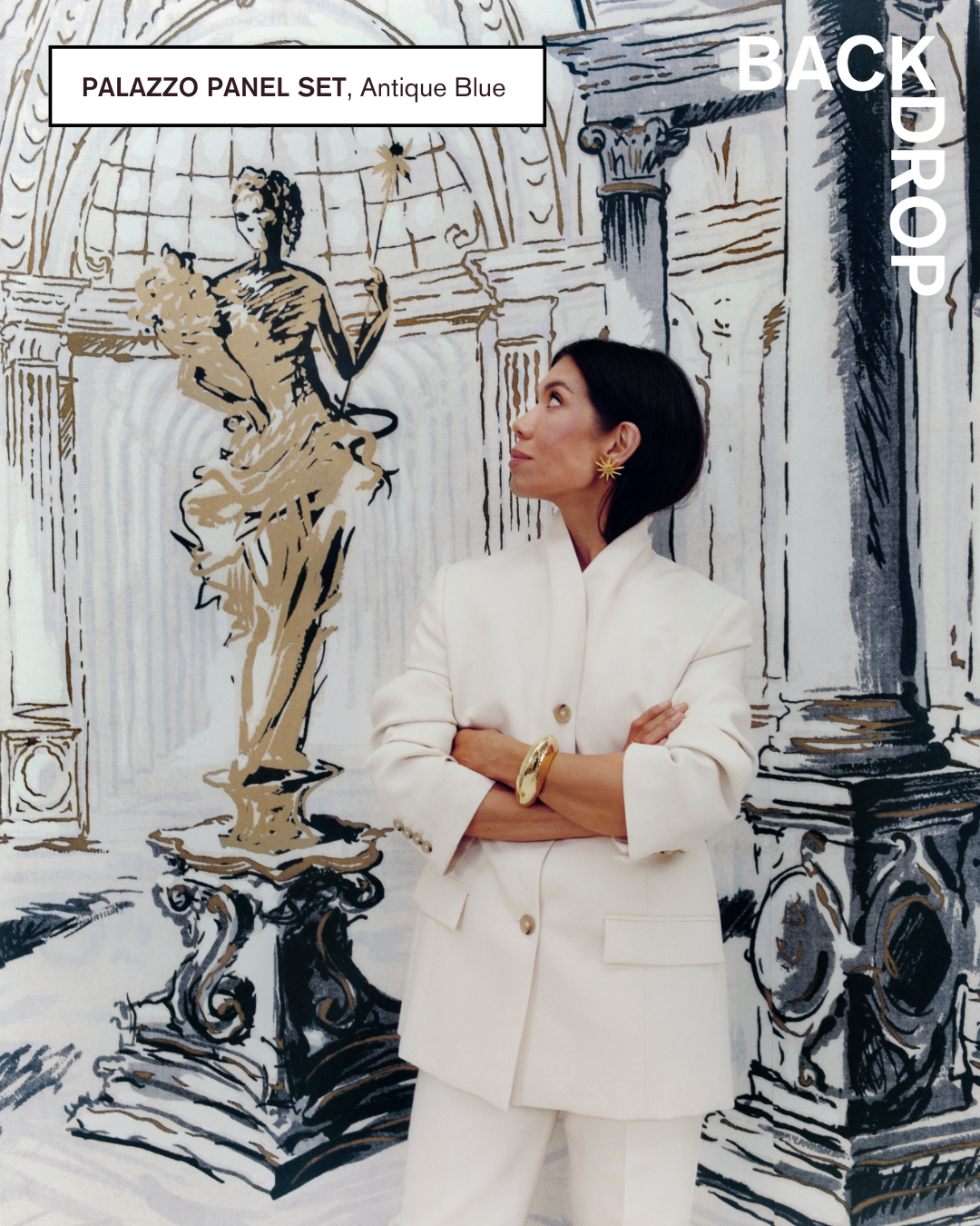 TROMPE L'OEIL, a technique to trick the eye, as seen on PALAZZO PANEL SET by Backdrop