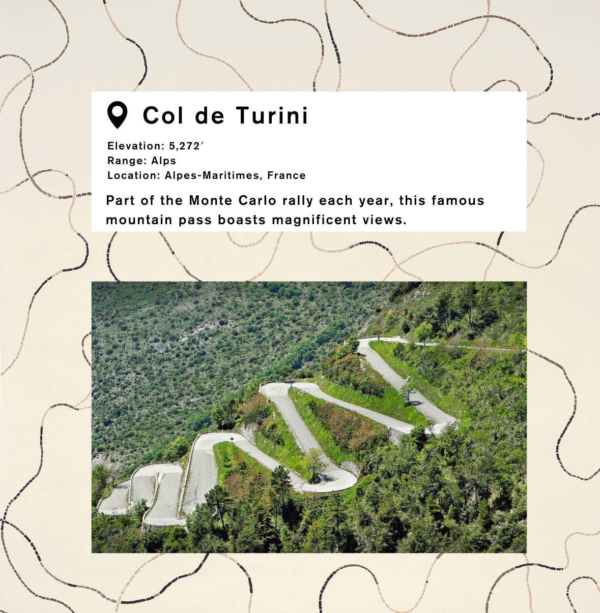 Col de Turini, a road that inspired TURINI by Backdrop