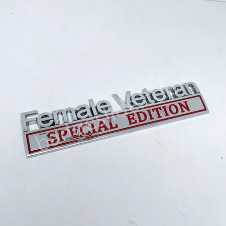 Female Veteran Special Edition Metal Car Badge