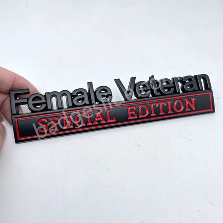 Female Veteran Special Edition Metal Car Badge