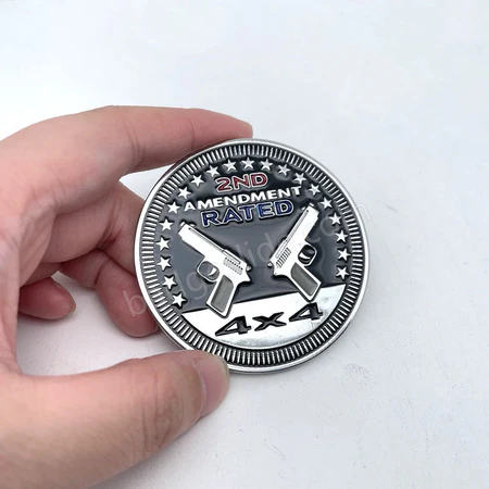2nd AMENDMENT Rated 4X4 Metal Badge