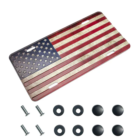 American Flag License Plate