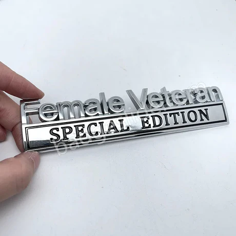 Female Veteran Special Edition Metal Car Badge